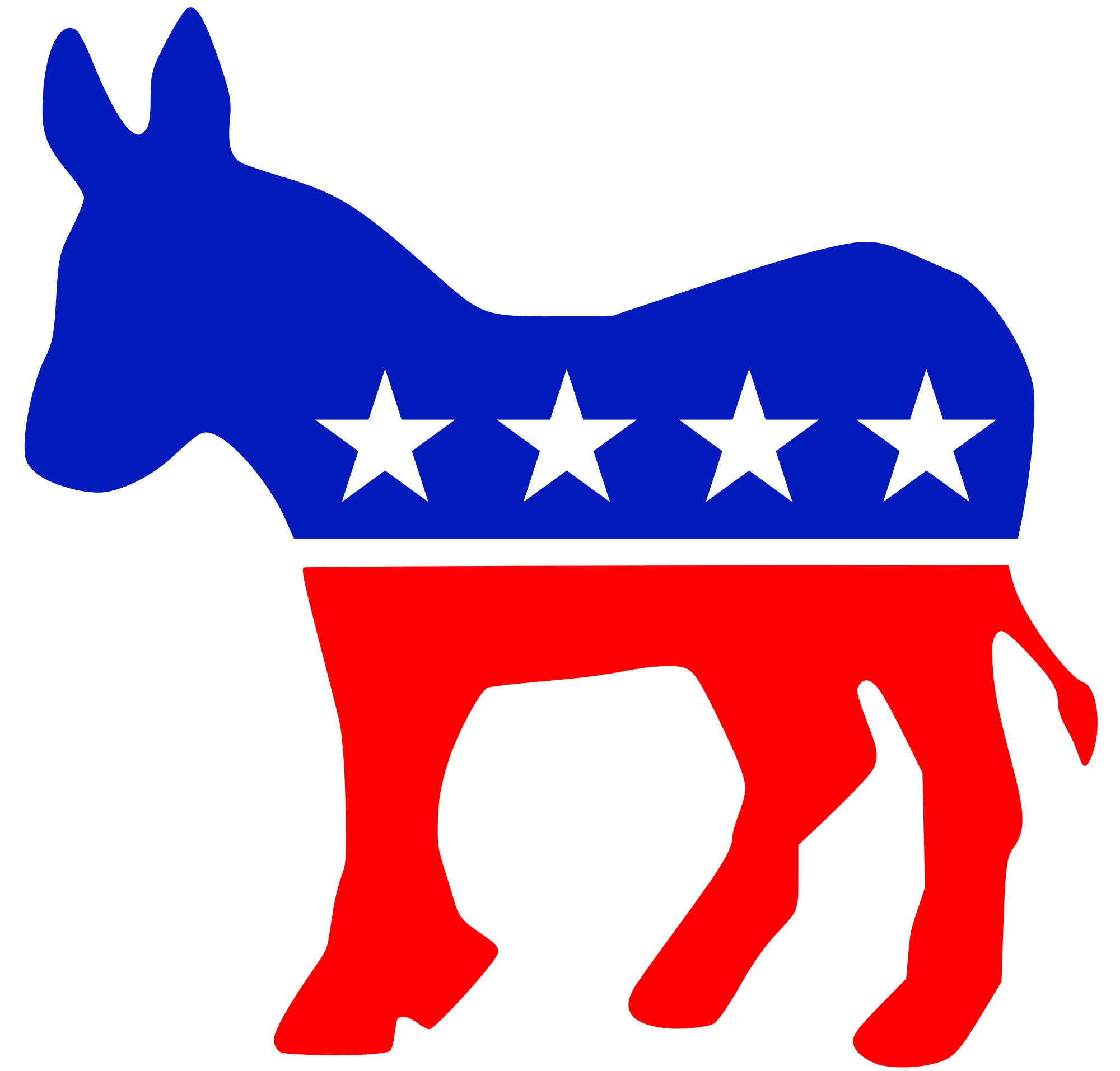 A donkey adorned with colorful stars painted on its back